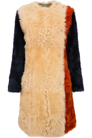 Bally Womens Long Multi Fur Coat in - Size 14 UK