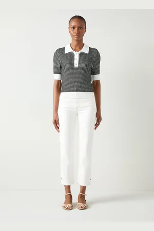 LK Bennett Womens Nancy Knitted Tops, /Cream - Size X-Small