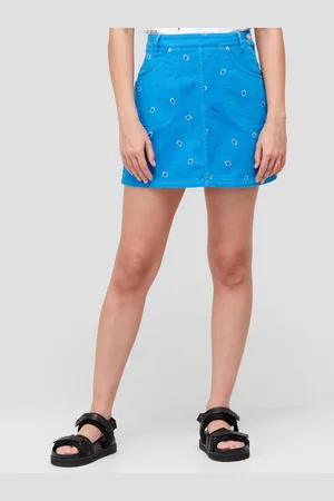 Kenzo Womens Printed Denim Mini Skirt in Cotton - Size 6 UK