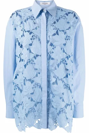 VALENTINO Womens Long Sleeved Shirt in Lilac/ Cotton - Size 2XL