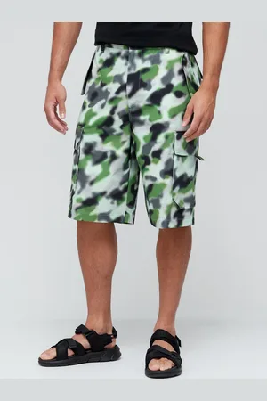 Kenzo Mens Camo Print Cargo Shorts in Cotton - Size Medium