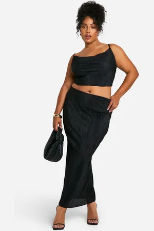 Boohoo Womens Plus Plisse Cami Top & Midaxi Skirt Co Ord - - Size 18 UK