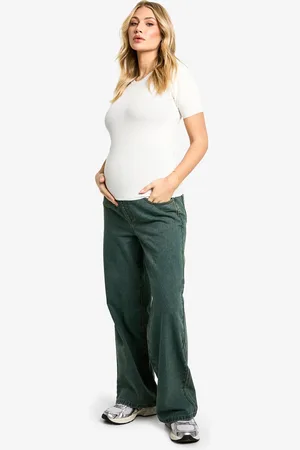 Boohoo Womens Maternity Over The Bump Wide Leg Jeans - Cotton - Size 10 UK