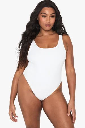 Boohoo Womens Plus Swimwear Essentials Square Neck Tummy Control Swimsuit - Polyamide - Size 26 UK