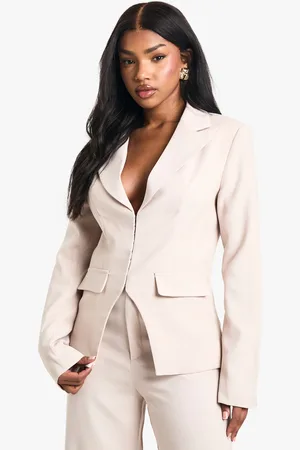 Boohoo Womens Woven Tailored Corset Detail Hook And Eye Blazer - - Size 8 UK