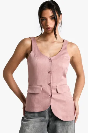 Boohoo Womens Tailored Asymmetric Woven Waistcoat - - Size 14 UK