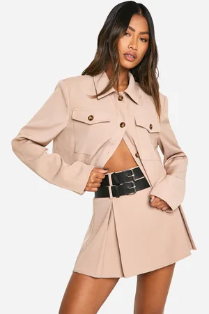 Boohoo Womens Utility Pocket Boxy Crop Shirt - - Size 8 UK