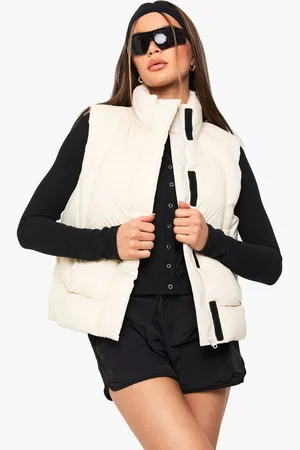 Boohoo Womens Quilt Detail Puffer Gilet - Nylon - Size 16 UK