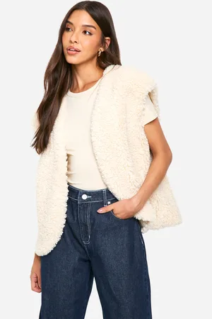 Boohoo Womens Teddy Faux Fur Gilet - - Size 14 UK