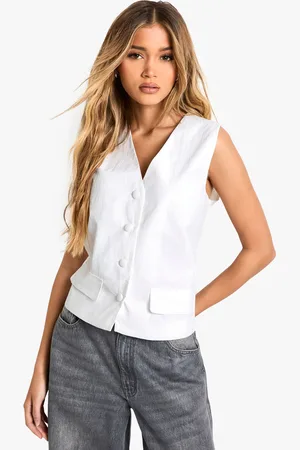 Boohoo Womens Tailored Nylon Button Waistcoat - - Size 10 UK