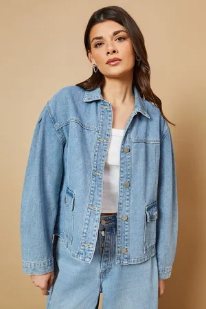 Oasis Womens Denim Jacket With Patch Pockets - - Size 16 UK