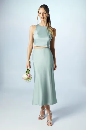 Oasis Womens Satin Racer Bridesmaids Co-Ord Top - - Size 12 UK