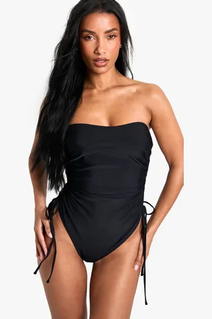 Boohoo Womens Swimwear Essentials Ruched Tummy Control Swimsuit - - Size 8 UK