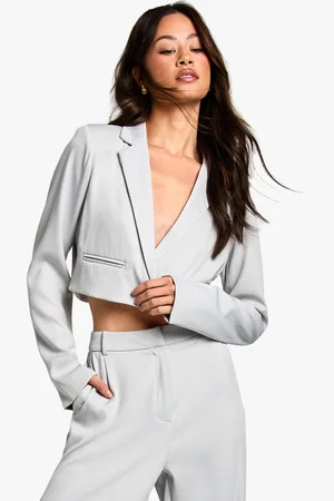 Boohoo Womens Tall Boxy Crop Blazer - - Size 8 UK