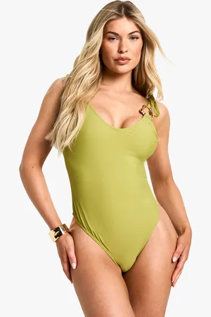 Boohoo Womens Abstract Trim Swimsuit - - Size 12 UK