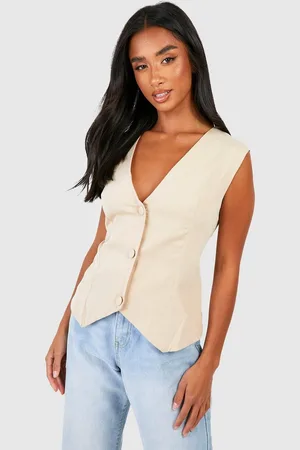 Boohoo Womens Petite Tailored Woven Waistcoat - - Size 10 UK