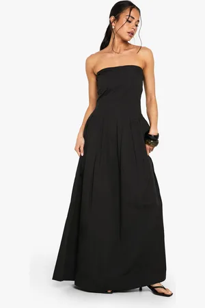 Boohoo Womens Cotton Poplin Bandeau Maxi Dress - - Size 8 UK