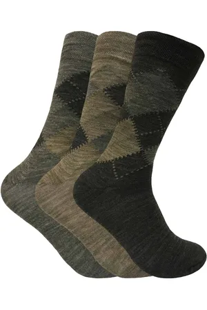 Sock Snob Mens 3 Pack Lambs Wool Blend Patterned Soft Top Socks - - Size UK 6-11