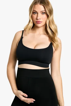 Boohoo Womens Maternity Longline Nursing Bra 2 Pack - Polyamide - Size Small