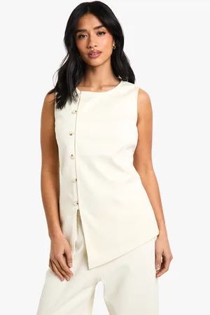 Boohoo Womens Petite Cord Waistcoat - Cotton - Size 16 UK