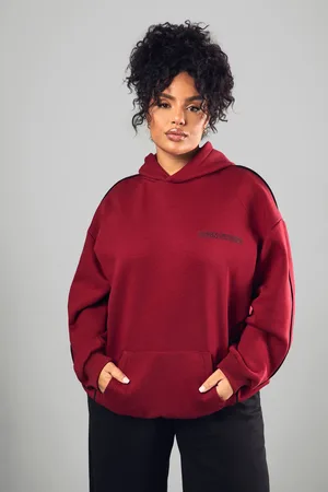 Boohoo Womens Plus Sport Stripe DSGN Hoodie - Cotton - Size 16 UK