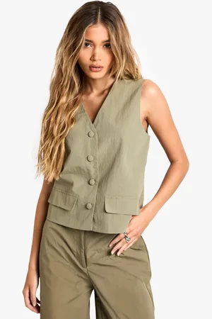 Boohoo Womens Tailored Nylon Button Waistcoat - - Size 10 UK