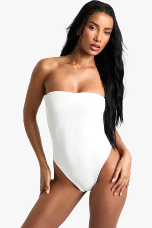 Boohoo Womens Swimwear Essentials Bandeau Swimsuit - - Size 12 UK