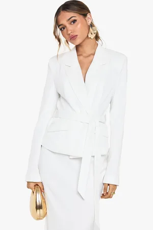 Boohoo Womens Occasion Fitted Tailored Belted Blazer - - Size 8 UK