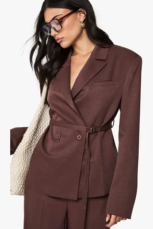 Boohoo Womens Tailored Cinched Belted Blazer - - Size 16 UK