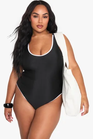 Boohoo Womens Plus Contrast Binding Swimsuit - - Size 20 UK