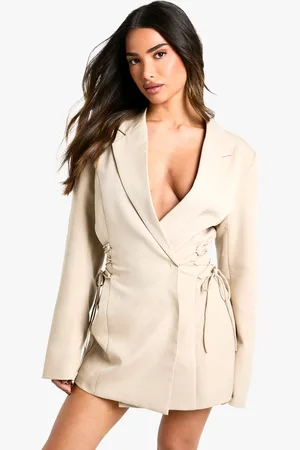 Boohoo Womens Petite Lace Up Side Blazer Dress - - Size 10 UK