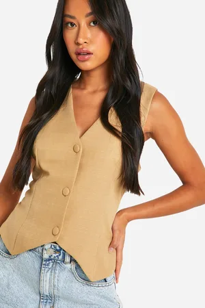 Boohoo Womens Textured Tailored Woven Waistcoat - - Size 12 UK