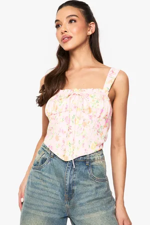 Boohoo Womens Floral Milkmaid Corset - - Size 10 UK