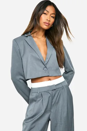 Boohoo Womens Boxy Cropped Blazer - - Size 12 UK