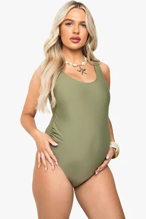 Boohoo Womens Maternity Ruched Bump Support Swimsuit - - Size 18 UK