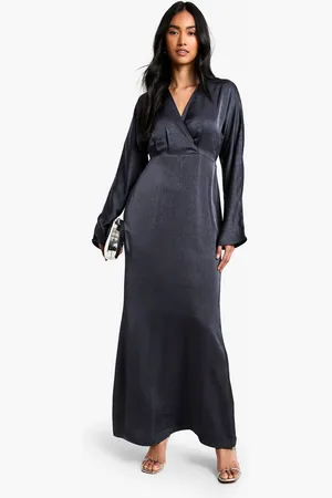 Boohoo Womens Textured Satin Batwing Maxi Dress - - Size 8 UK