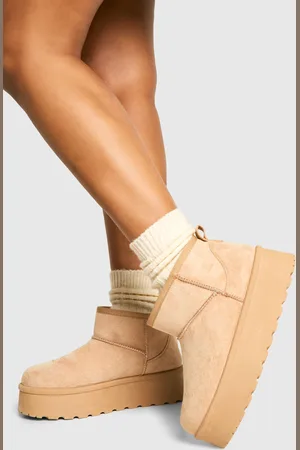 Boohoo Womens Platform Faux Fur Lined Boots - - Size UK 7