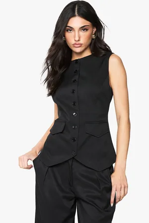 Boohoo Womens Contrast Button Longline Fitted Tailored Waistcoat - - Size 8 UK