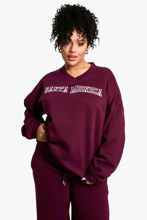 Boohoo Womens Plus Santa Monica Oversized Sweatshirt - Cotton - Size 20 UK