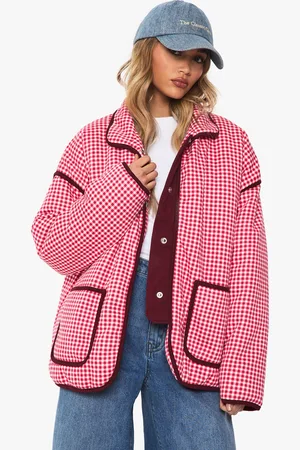 Boohoo Womens Printed Oversized Jacket - Cotton - Size 8 UK