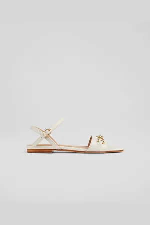 LK Bennett Womens Kelly Flat Sandals,Ecru - - Size UK 9