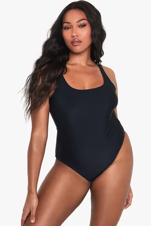 Boohoo Womens Plus Swimwear Essentials Square Neck Tummy Control Swimsuit - Polyamide - Size 16 UK