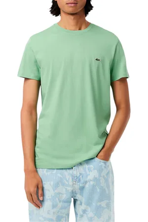 Lacoste TH6709 Mens T Shirts Short Sleeve Crew Neck Soft Pima Cotton Summer Tee - - Size X-Large
