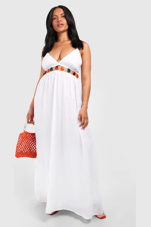 Boohoo Womens Plus Beaded Beach Maxi Dress - - Size 28 UK