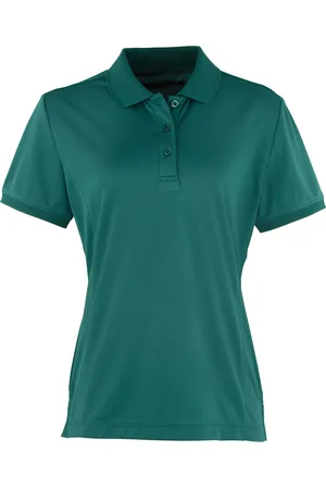 Premier Womens/Ladies Coolchecker Short Sleeve Pique Polo T-Shirt (Bottle) - material_polyester - Size Large