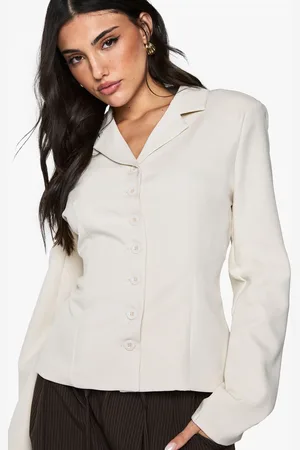 Boohoo Womens Button Detail Fitted Cinched Blazer - - Size 12 UK