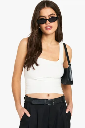 Boohoo Womens DOUBLE LAYER SLINKY SQUARE NECK VEST TOP - - Size 14 UK