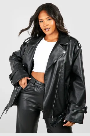 Boohoo Womens Plus Belted Biker Jacket - - Size 16 UK