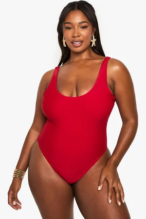 Boohoo Womens Plus Swimwear Essentials Scoop Swimsuit - Polyamide - Size 20 UK