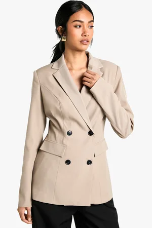 Boohoo Womens Woven Cinched Waist Blazer - - Size 12 UK